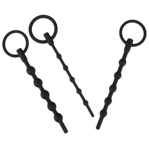Training Set - Penis Pluggen - 3 Dilatoren - Siliconen - Zwart - Afbeelding 3