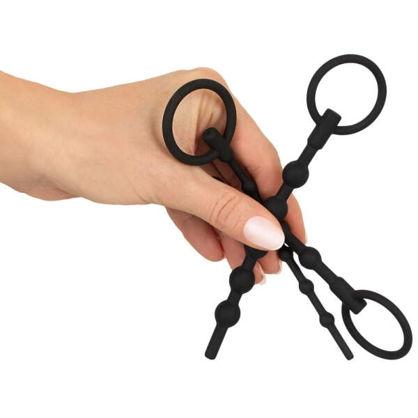 Training Set - Penis Pluggen - 3 Dilatoren - Siliconen - Zwart - Afbeelding 2