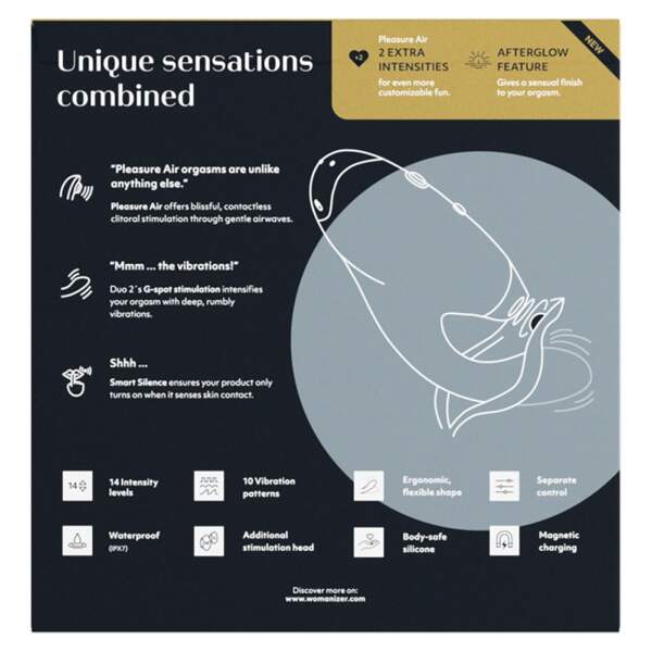 Womanizer - Duo 2 - Clitoris Stimulator - G-Spot Vibrator - Luchtdruk - Vibraties - Zwart - Afbeelding 9