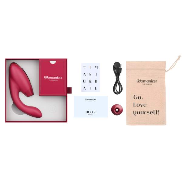 Womanizer - Duo 2 - Clitoris Stimulator - G-Spot Vibrator - Luchtdruk - Vibraties - Rood - Afbeelding 9
