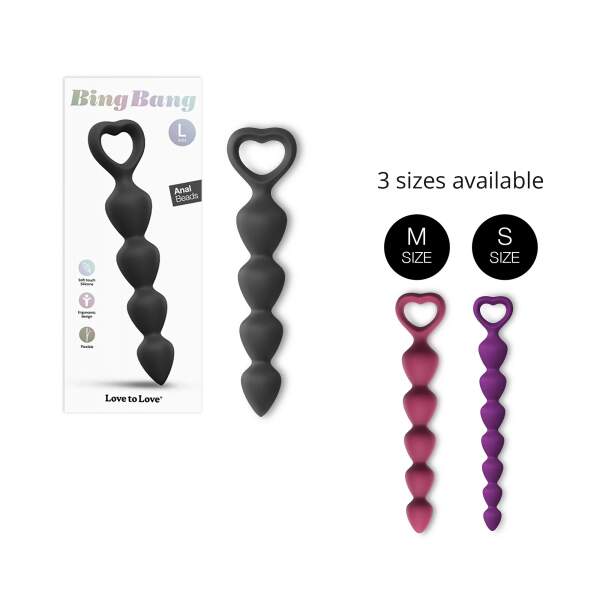 Love to Love - Bing Bang - Anal Beads - Maat L - Siliconen - Zwart - Afbeelding 4