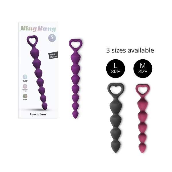 Love to Love - Bing Bang - Anal Beads - Maat S - Siliconen - Paars - Afbeelding 4