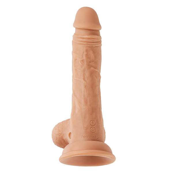 FemmeFun - Vortex - Cyber Dildo - Turbo Baller 2.0 - 360 graden Rotatie - 8 Vibratie Modi - Zuignap - Nude - Afbeelding 4