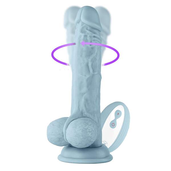 FemmeFun - Vortex - Cyber Dildo - Turbo Baller 2.0 - 360 graden Rotatie - 8 Vibratie Modi - Zuignap - Blauw