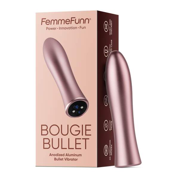 FemmeFun - Bougie Bullet - Super Krachtig - 20 Standen - Aluminium - Rose Gold - Afbeelding 6