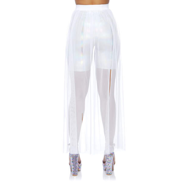 Maxi Skirt Gaas met Splitten Wit - Leg Avenue - Afbeelding 3
