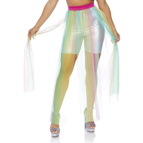 Leg Avenue - Maxi Rok Met Splitten - Gaas - Multicolor - Afbeelding 2