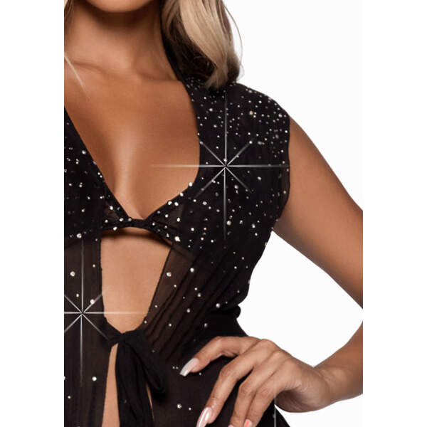 Leg Avenue - Gaas Kimono - Maxi - Strass - Afbeelding 4