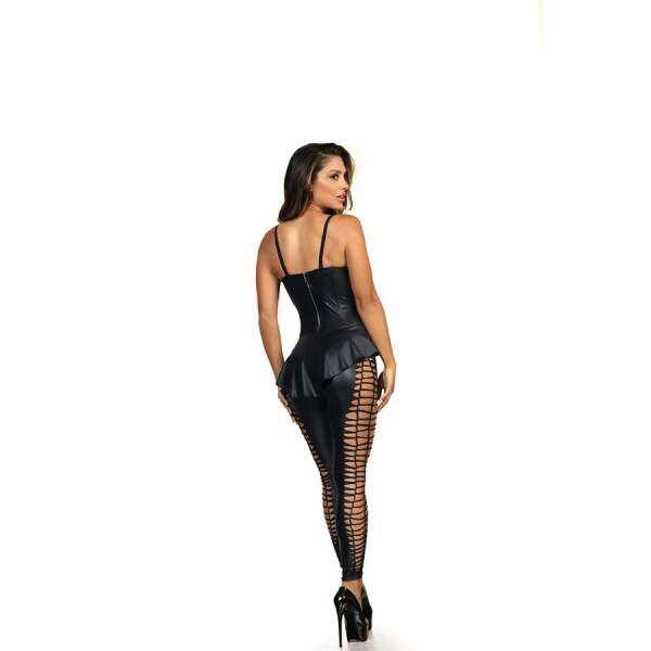 Axami - Legging - Opengewerkte Zijkanten - Wetlook - Zwart - Afbeelding 3