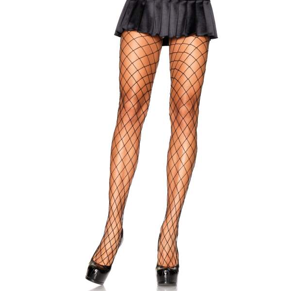 Leg Avenue - Panty - Diamond - Grove Visnet - Zwart