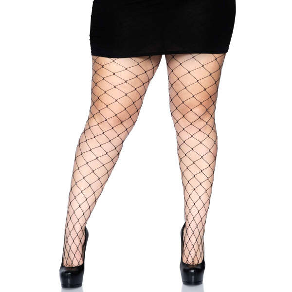 Leg Avenue - Panty - Diamond - Grove Visnet - Queen Size - Zwart - Afbeelding 2