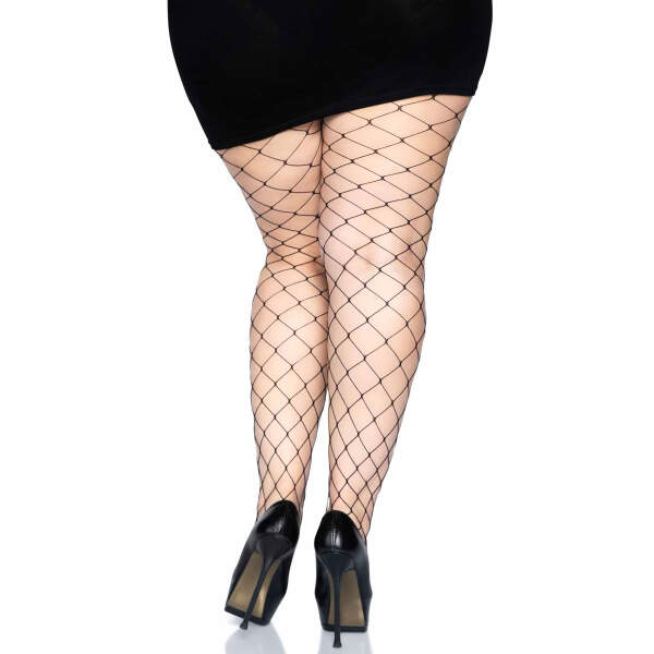 Leg Avenue - Panty - Diamond - Grove Visnet - Queen Size - Zwart - Afbeelding 3