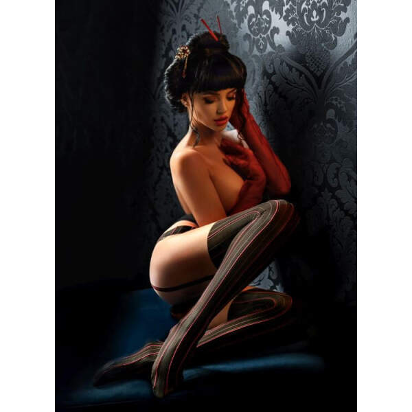 Black Secret - Open Kruis Panty BS136 - Rood - Zwart - Afbeelding 4