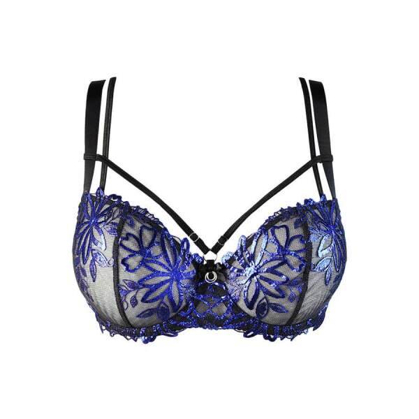Axami - Brillance - Kanten BH - Straps - Koningsblauw - Zwart - Afbeelding 6