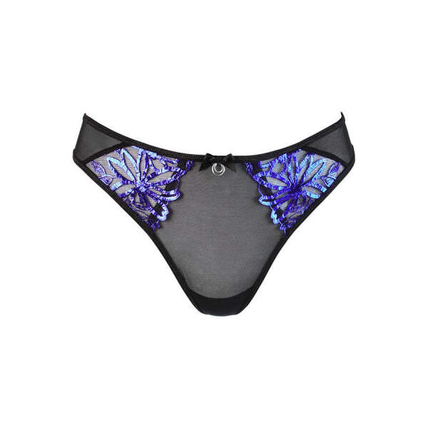 Axami - Brillance - String - Gaas - kant - Koningsblauw - Zwart - Afbeelding 6