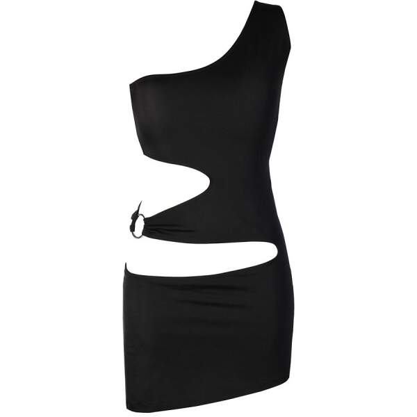 Axami - Jurk Dione - One Shoulder Dress - Cut-Outs - Zwart - Afbeelding 4