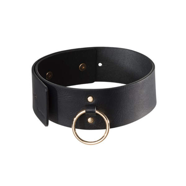 Bijoux Indiscrets - MAZE - Zwarte Choker met Riem - PU-leer - Zwart - Afbeelding 3