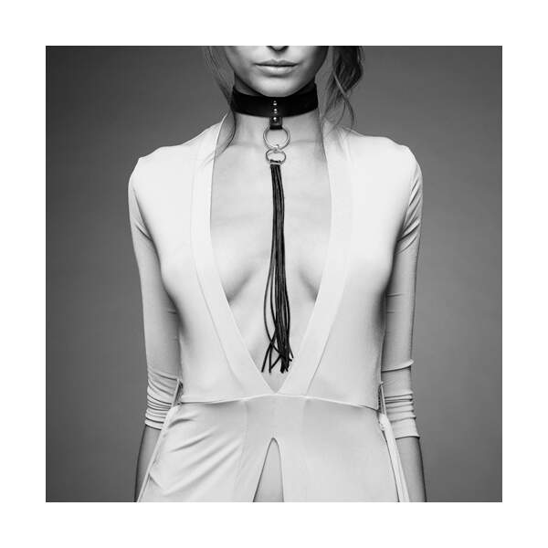 Bijoux Indiscrets - MAZE - Zwarte Choker met Franjes - PU-leer - Zwart - Afbeelding 5