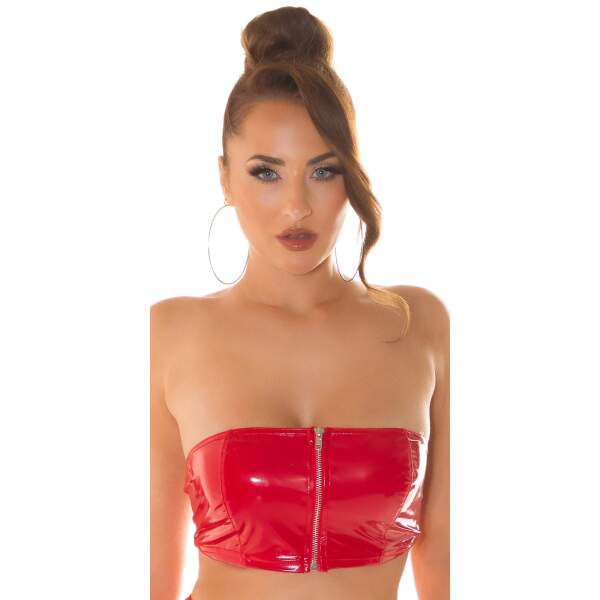 Koucla - Bandeau Top - Rits - Lak - Rood