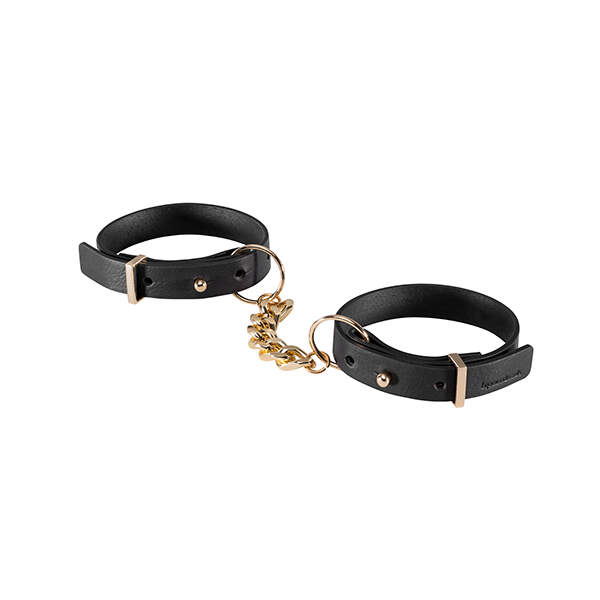 Bijoux Indiscrets - Maze Handboeien - PU-leer - Zwart - Goud - Afbeelding 2