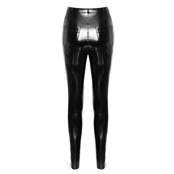 Black Level - Broek - Hoge Taille - Skinny - Lak - Zwart - Afbeelding 7
