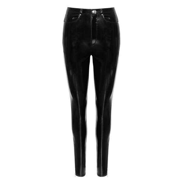 Black Level - Broek - Hoge Taille - Skinny - Lak - Zwart - Afbeelding 6