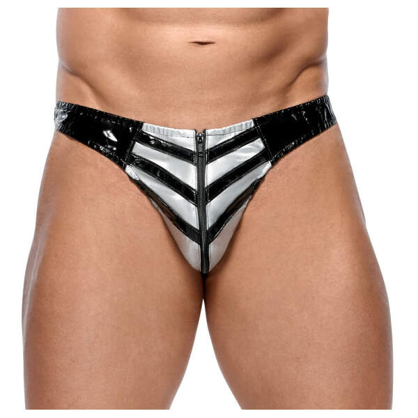 Black Level - Brief - met Rits - Lak - Zilver met Zwart - Afbeelding 4