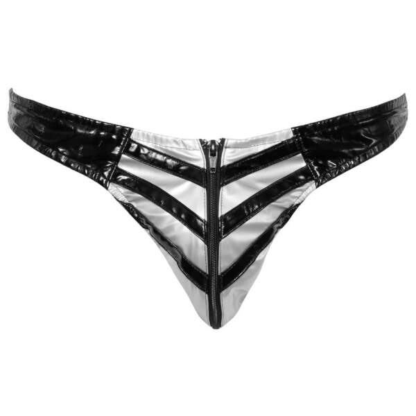 Black Level - Brief - met Rits - Lak - Zilver met Zwart - Afbeelding 5
