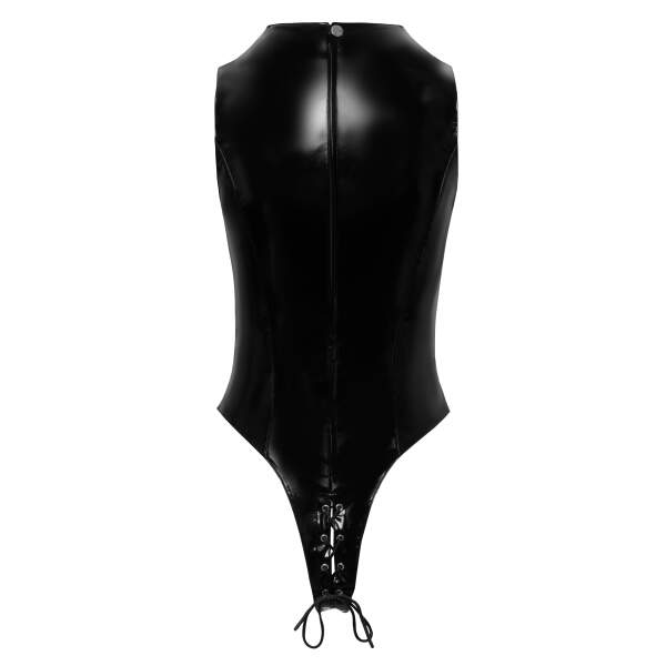 Black Level - Stringbody - Veters - Lak - Zwart - Afbeelding 6
