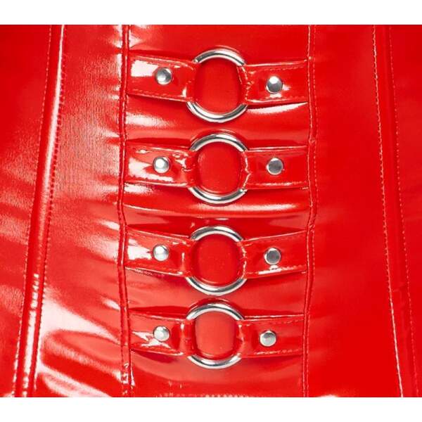Black Level - Jarretel - Rits - Deco Ringen - Lak - Rood - Afbeelding 5