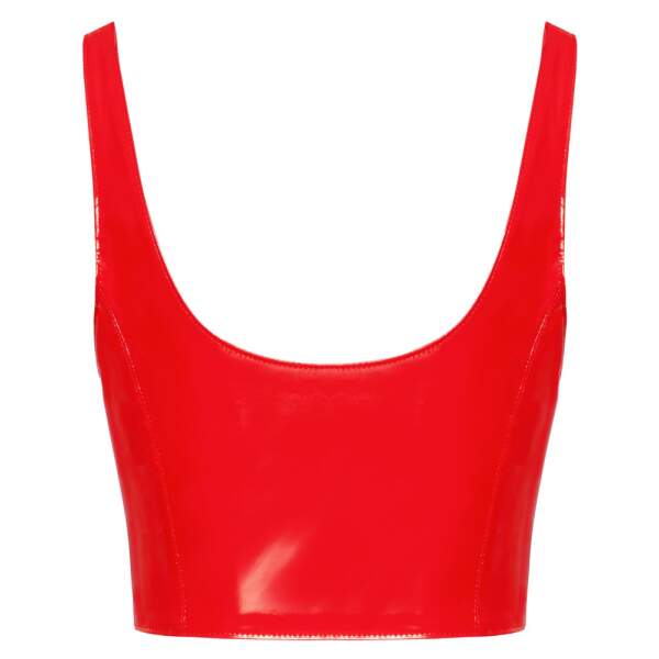 Black Level - Topje - Rits - Gespen - Lak - Rood - Afbeelding 6