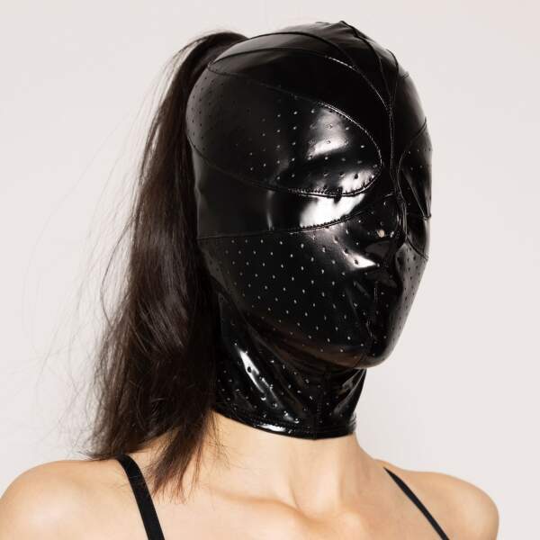 Patrice Catanzaro - Brouillard - Hoofd Masker - Lak en Geperforeerd Lak - Zwart