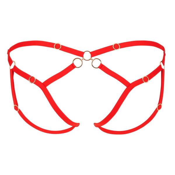 Impudique by Charlotte Catanzaro - Tabatha String - Open Kruis - Verstelbare Straps - Rood - Afbeelding 4