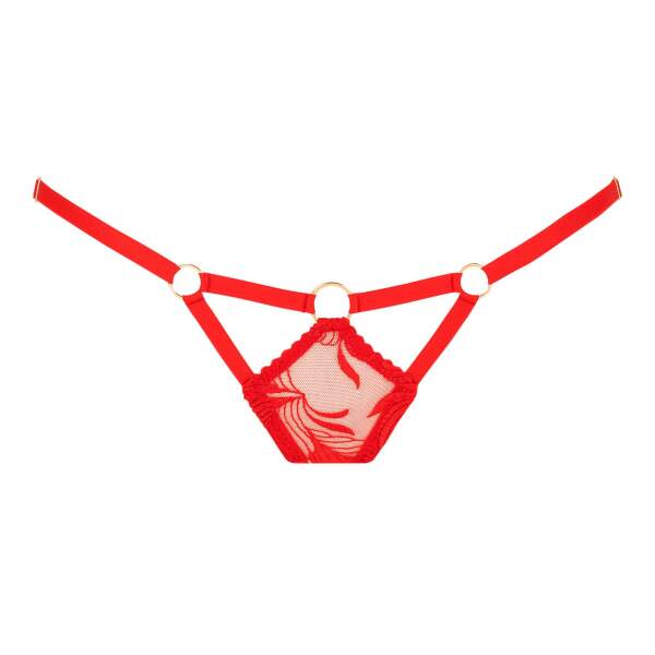 Impudique by Charlotte Catanzaro - Tabatha String - Open Kruis - Verstelbare Straps - Rood - Afbeelding 3