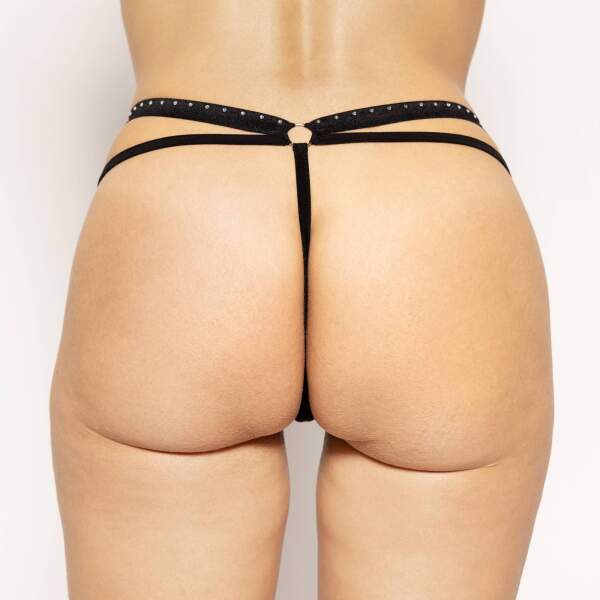Patrice Catanzaro - Texas String - Strass - Lycra - Zwart - Afbeelding 2
