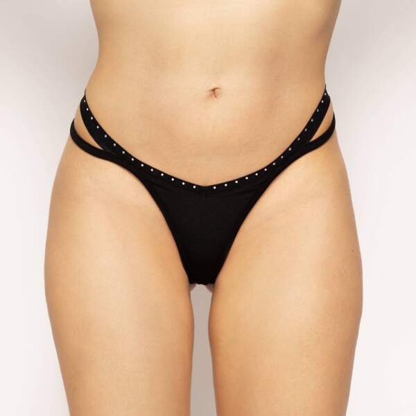 Patrice Catanzaro - Texas String - Strass - Lycra - Zwart
