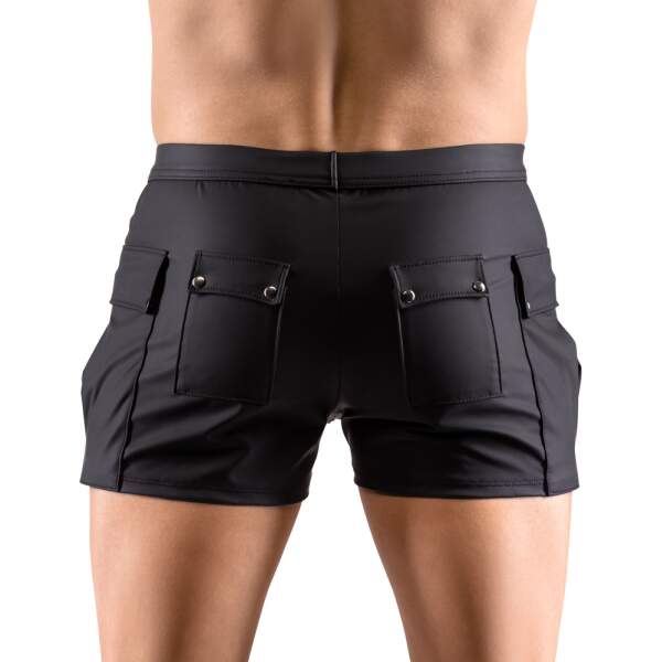 Svenjoyment - Casual Short - Stretchy - Zakken - Studs - Wetlook - Zwart - Afbeelding 2