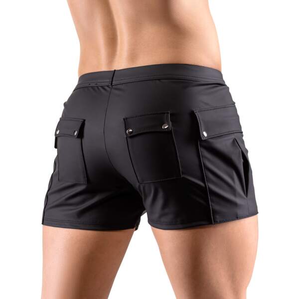 Svenjoyment - Casual Short - Stretchy - Zakken - Studs - Wetlook - Zwart - Afbeelding 3