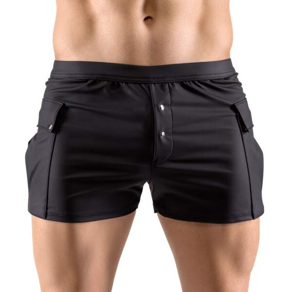 Svenjoyment - Casual Short - Stretchy - Zakken - Studs - Wetlook - Zwart