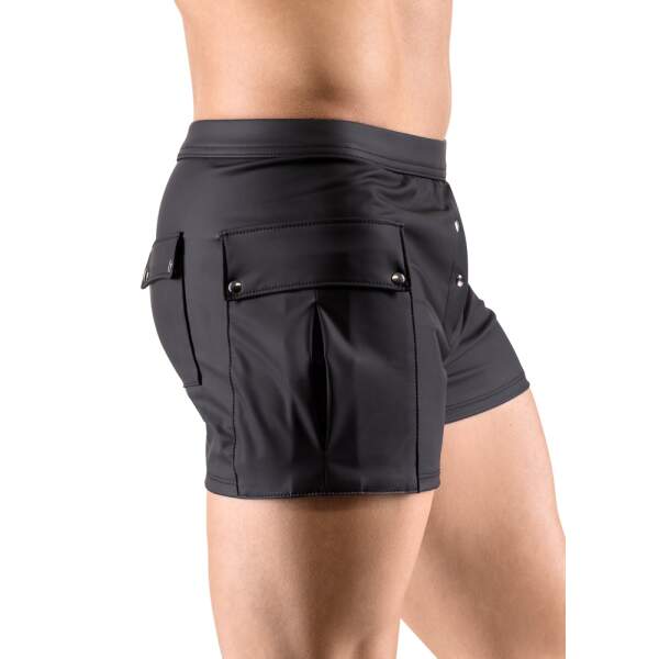 Svenjoyment - Casual Short - Stretchy - Zakken - Studs - Wetlook - Zwart - Afbeelding 4