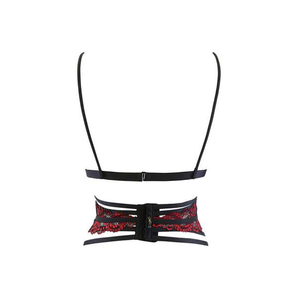 Axami - Sensual Paradise - Bralette met Tailleband - Kant - Rood - Zwart - Afbeelding 5