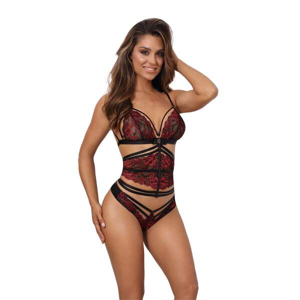 Axami - Sensual Paradise - String - Kant - Rood - Zwart - Afbeelding 5