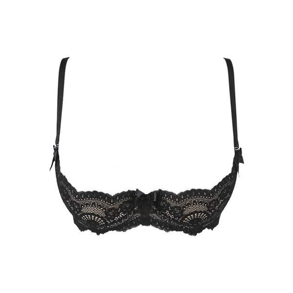 Axami - Love Cave - Halve Cup BH - Beige Voering - Kant - Zwart - Afbeelding 4