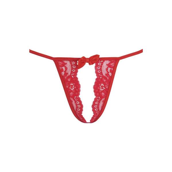 Axami - Love Cave - Open Kruis String - Kant  - Rood - Afbeelding 3