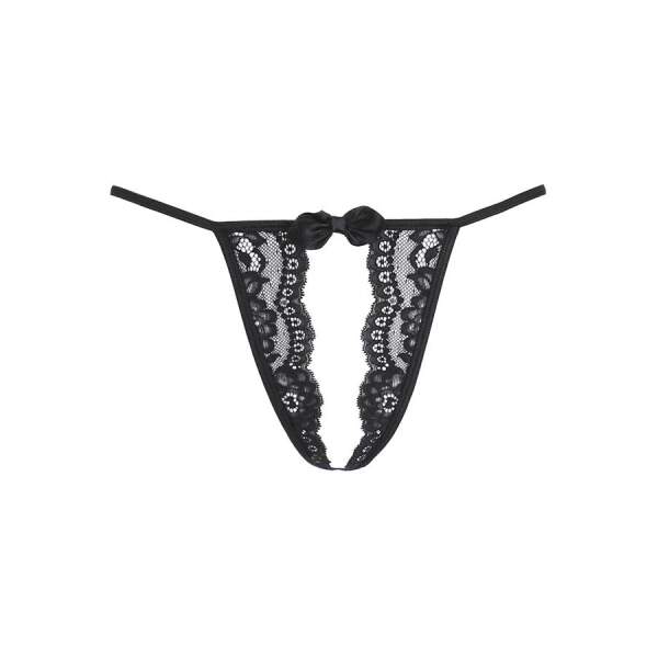 Axami - Love Cave - Open Kruis String - Kant  - Zwart - Afbeelding 5