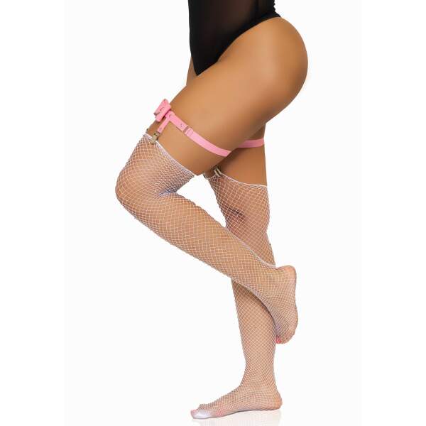 Leg Avenue - Kousenband - Strikjes - PU-Leer - Roze - Afbeelding 5