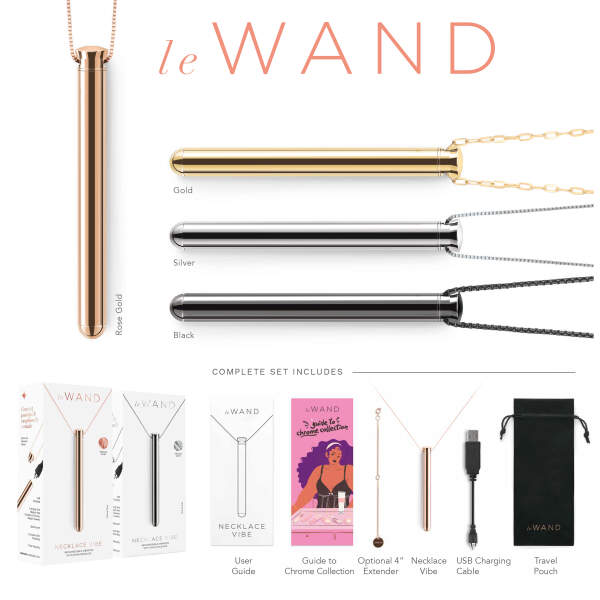 Le Wand - Necklace Vibe - Ketting  - Vibrator - Stainless Steel - Zwart - Afbeelding 7