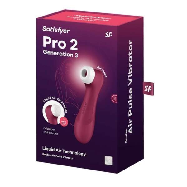 Satisfyer - Pro 2 Generation 3 - Liquid Air Technology - Vibraties - Wijnrood - Afbeelding 5