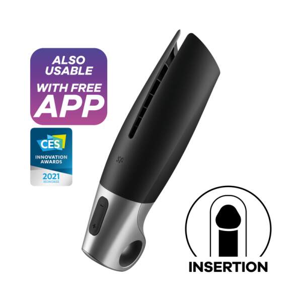 Satisfyer - Power Masturbator - Eikel Stimulatie - Met Satisfyer App - Zwart - Afbeelding 2