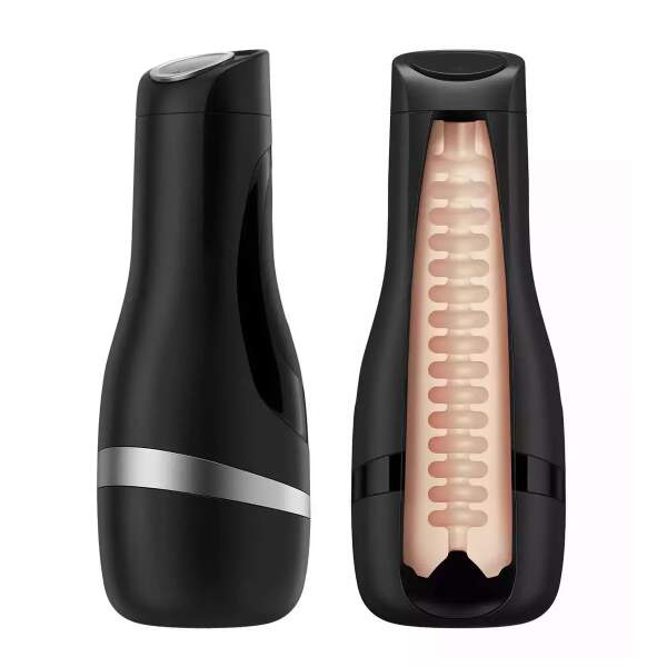 Satisfyer - Men Silver Classic - Masturbator - Siliconen - Zilver - Zwart - Afbeelding 3